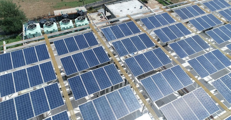 Industrial facility with captive solar installation